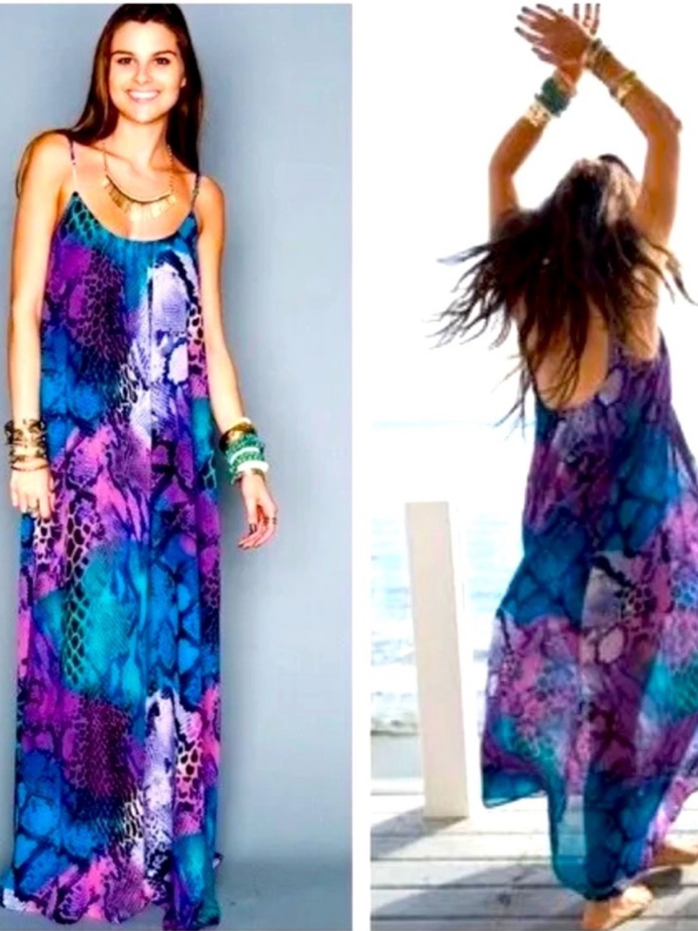 Show Me Your MuMu vibrant snakeskin print maxi dress